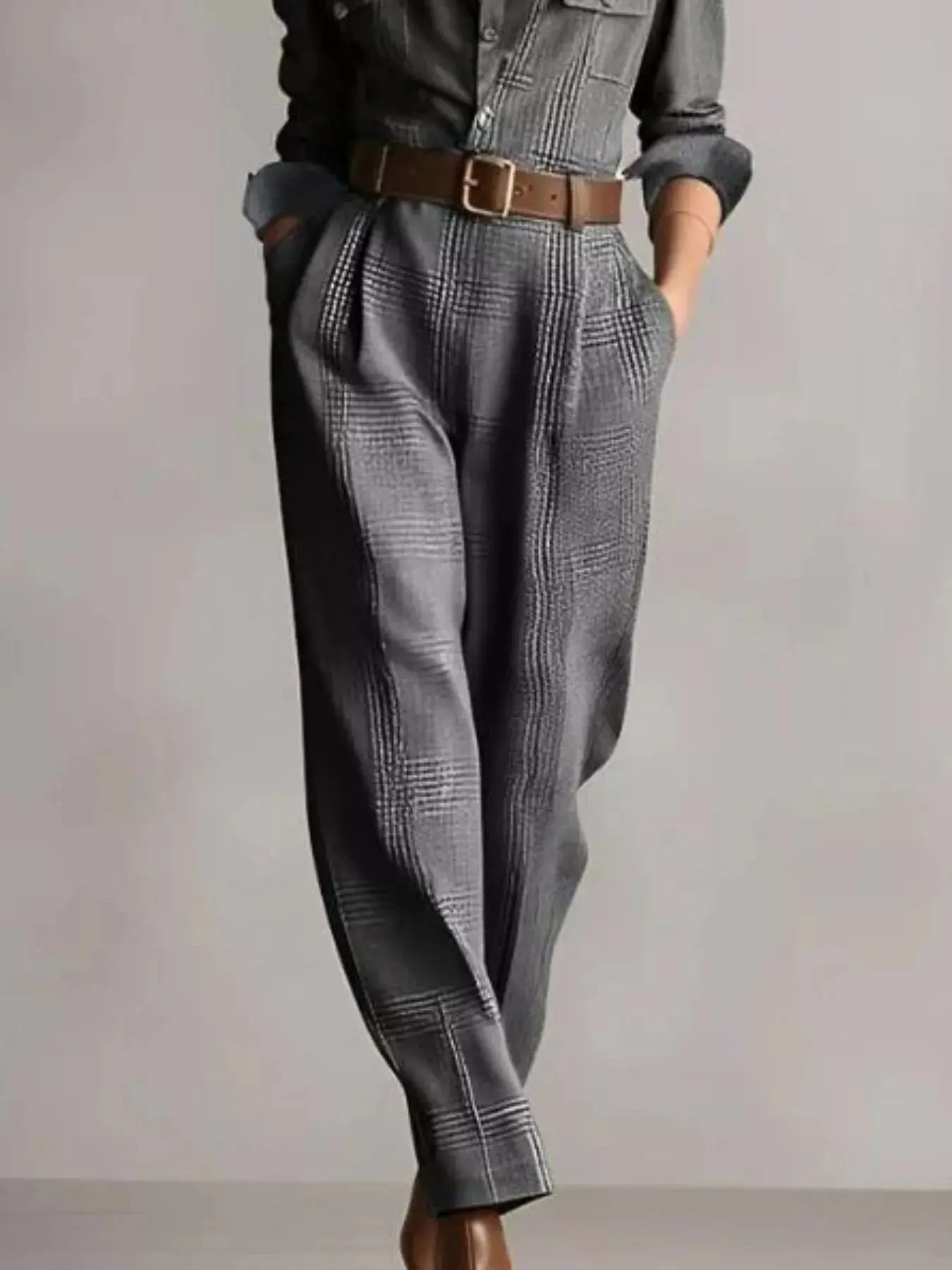 Button Front Long Sleeve Jumpsuit Simply Love