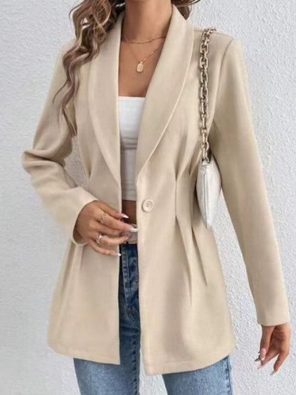 Chic one-button long sleeve blazer