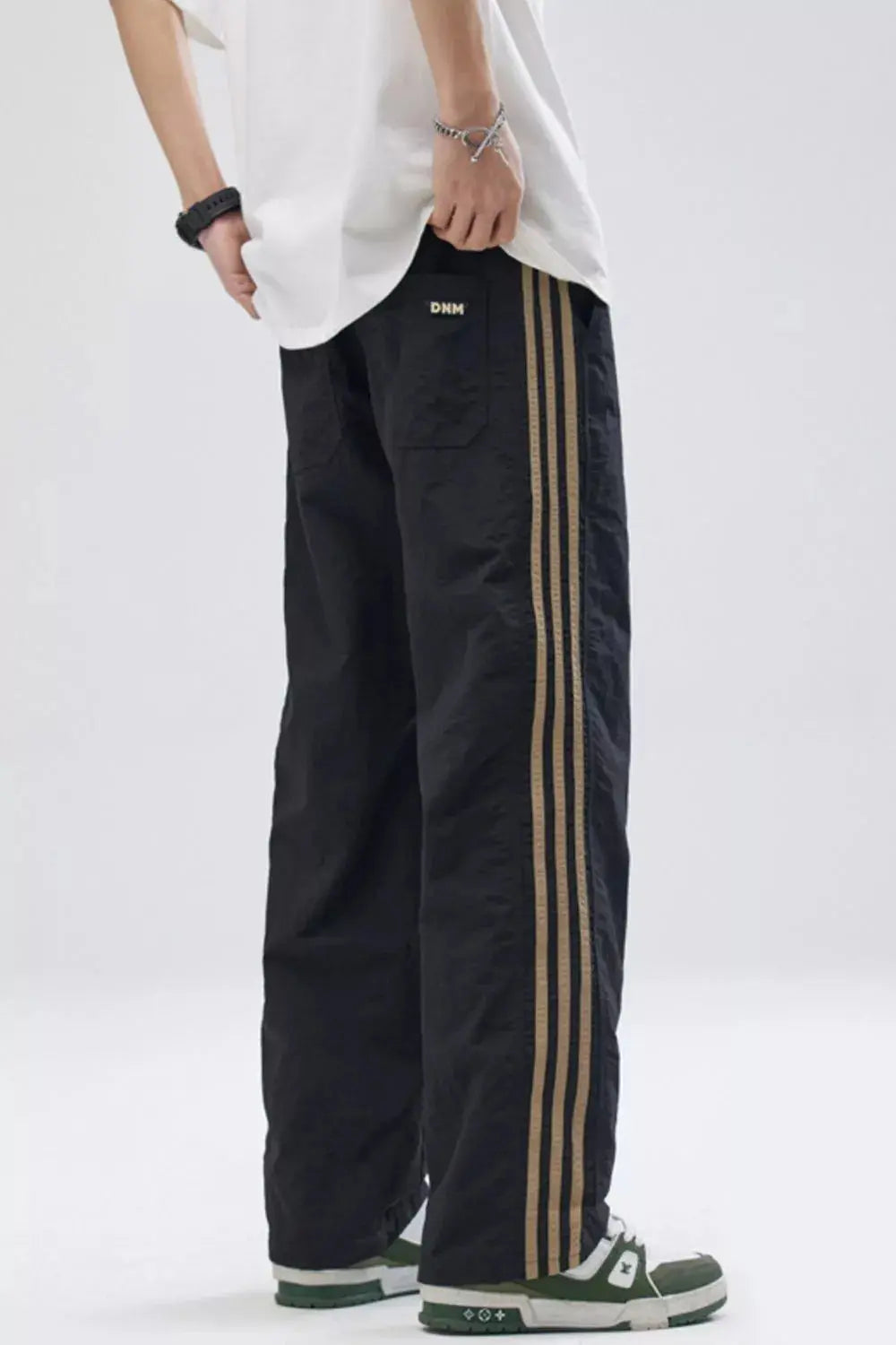 Men's Full Size Side Stripes Wide Leg Pants Plus Size Simply Love
