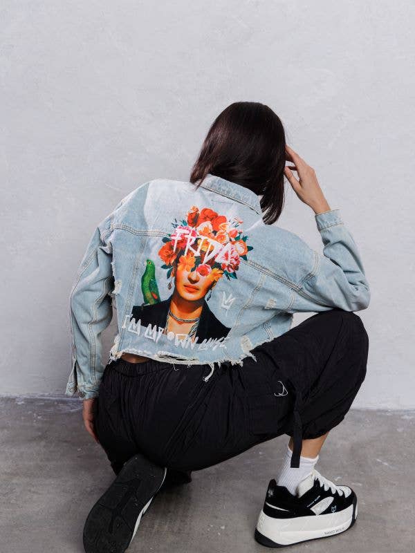 Frida Muse Crop Denim Jacket Coco’s Tee Boutique