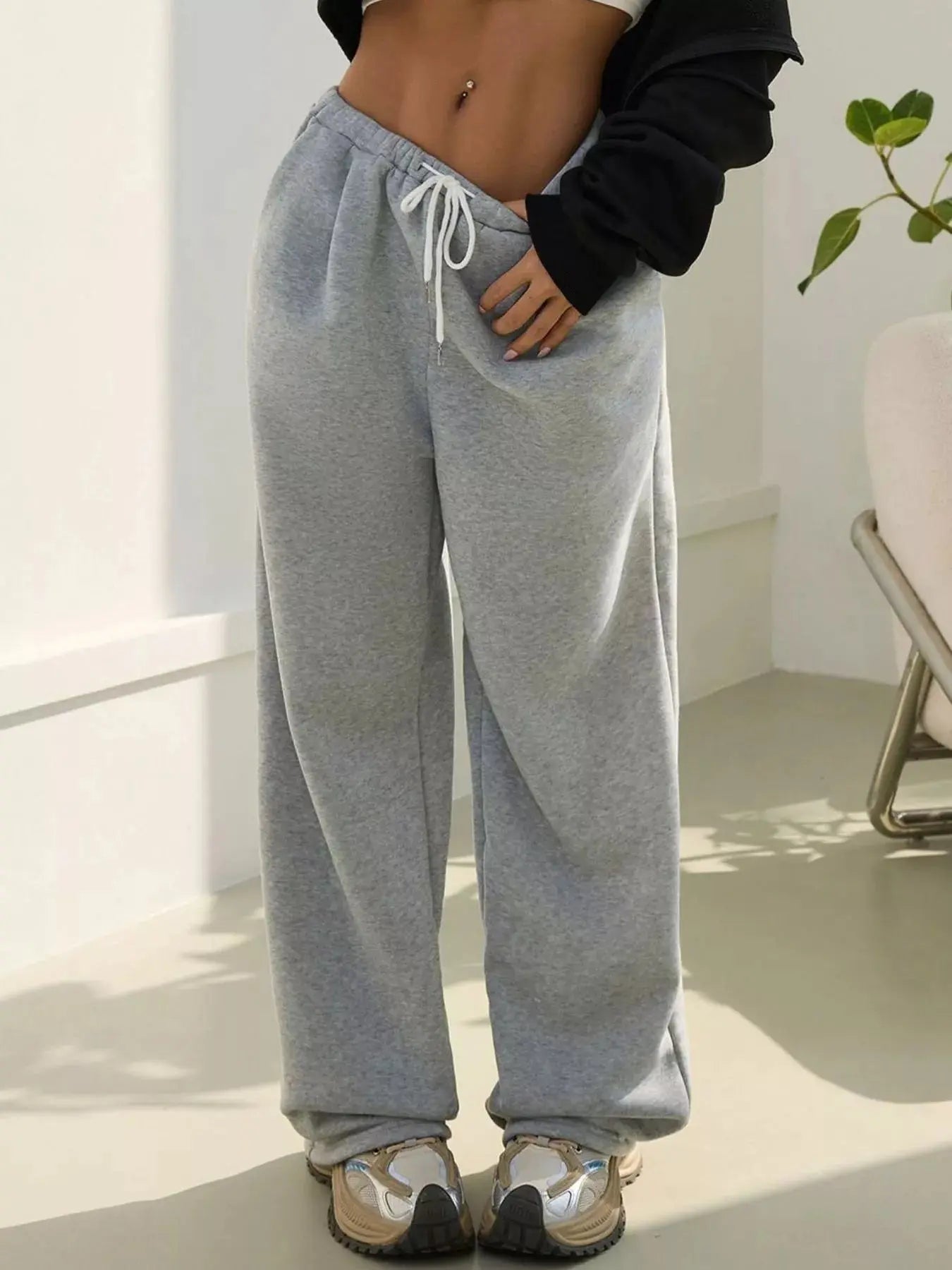 Casual Drawstring High Waist Wide Leg Sweatpants With Pockets Simply Love