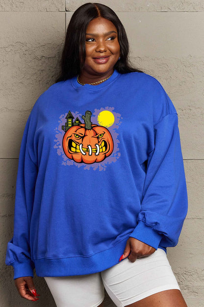 Simply Love Full Size Graphic Round Neck Sweatshirt.