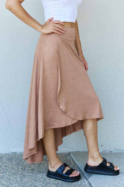 Ninexis First Choice High Waisted Flare Maxi Skirt in Camel.