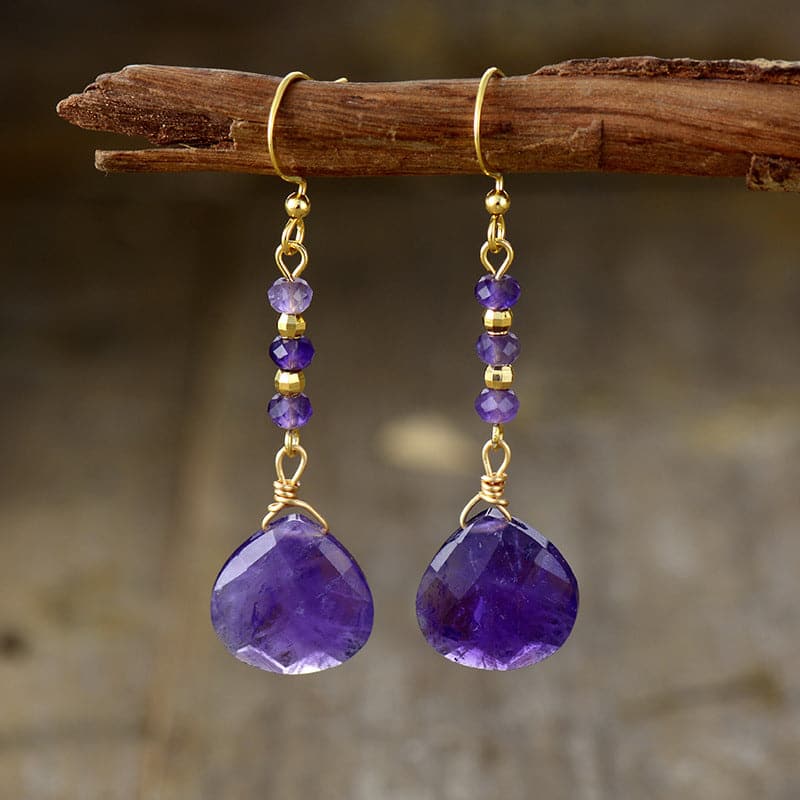 Natural Stone Bead Shape Earrings.