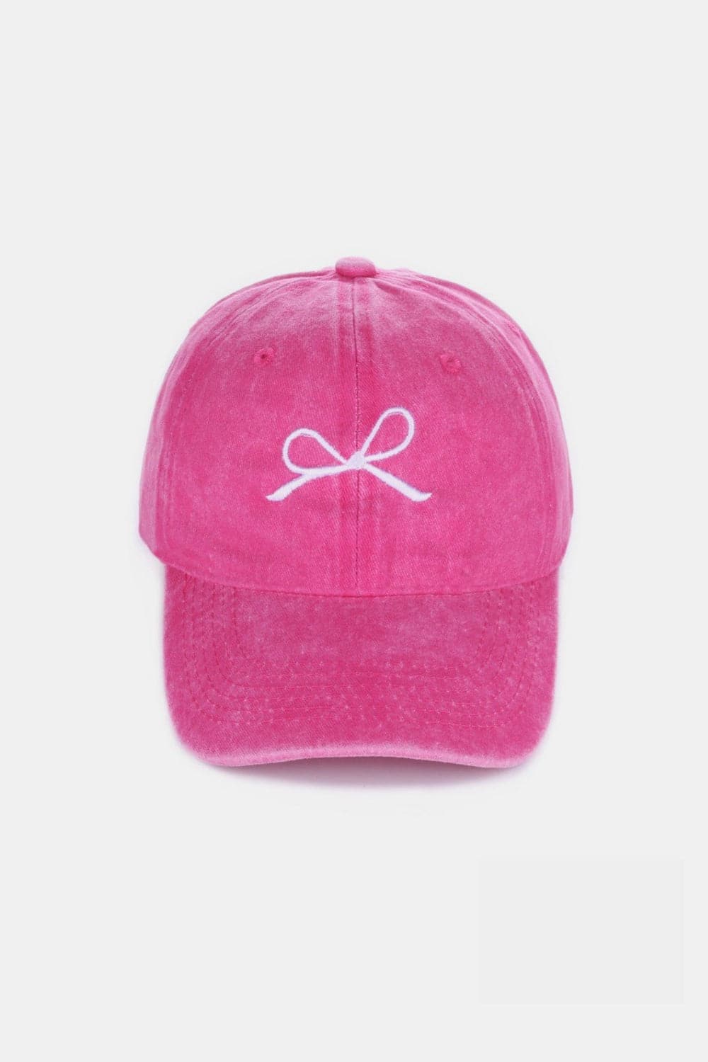 Zenana Bow Embroidered Washed Cotton Caps.