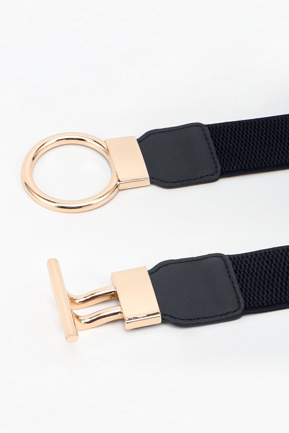 Circle Shape Buckle Zinc Alloy Buckle PU Leather Belt.