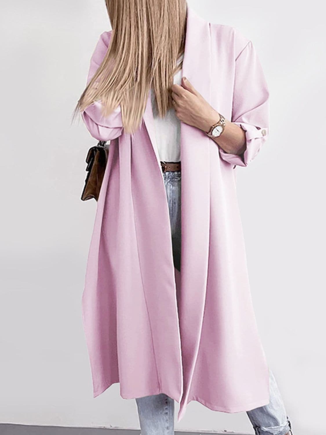 Chic open front trench coat