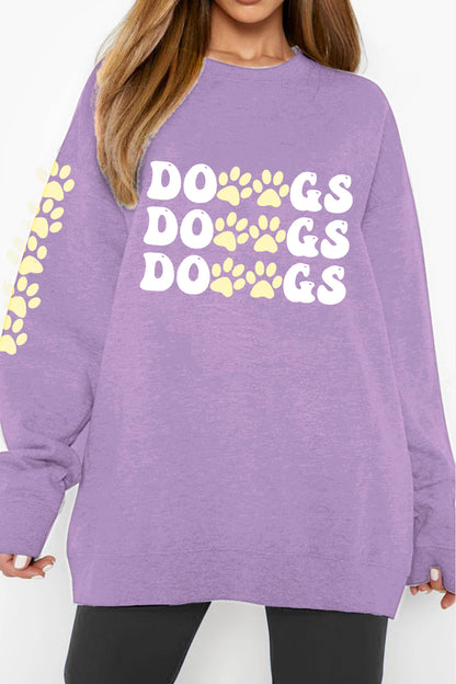 Simply Love: Dropped Shoulder Dog Sweatshirt