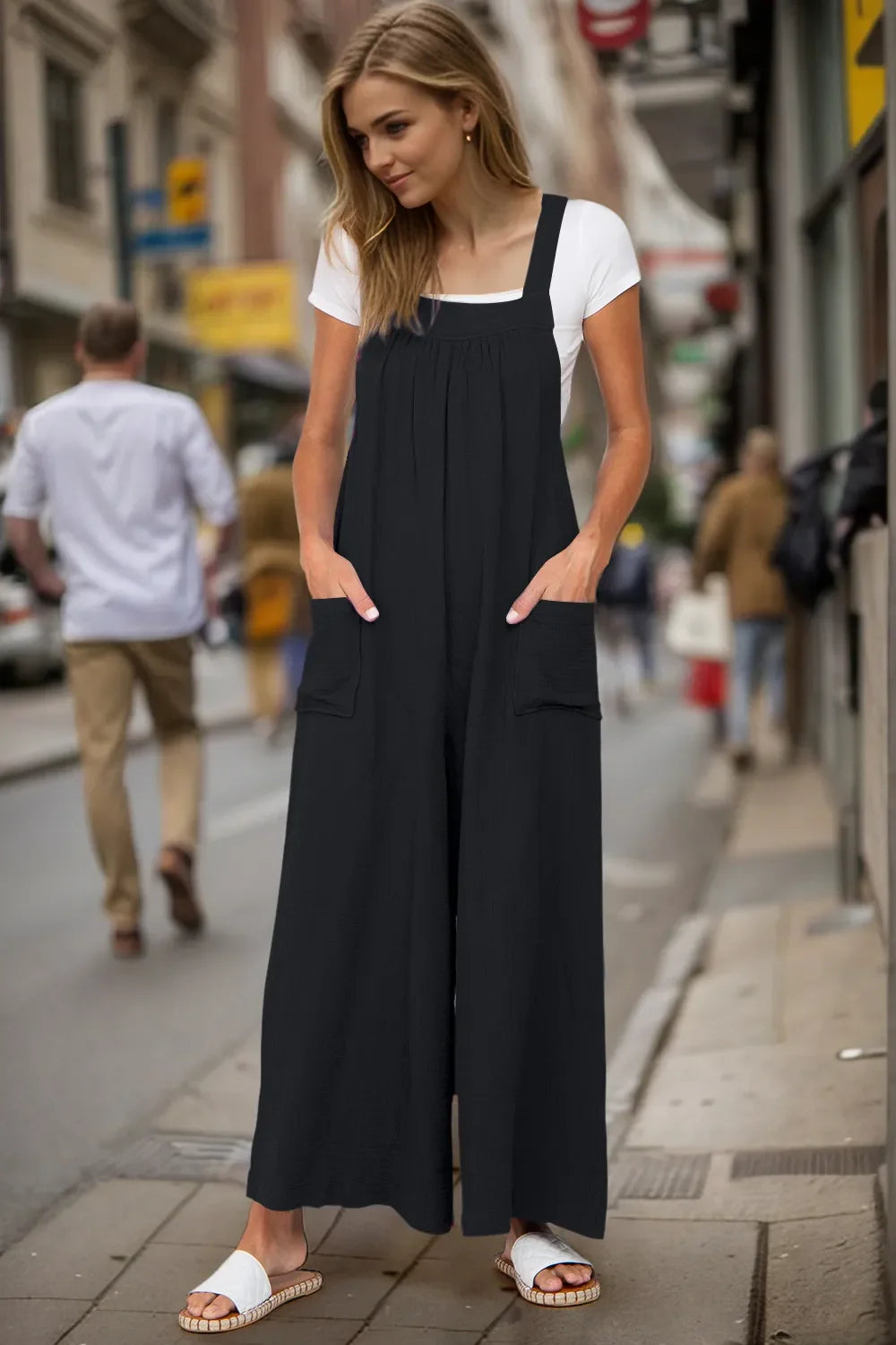Double Take: Wide Leg Overalls w/Pockets