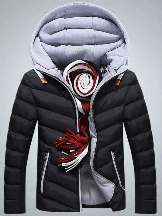 Men's Plus Size Zip Up Hooded Padded Puffer Jacket Simply Love