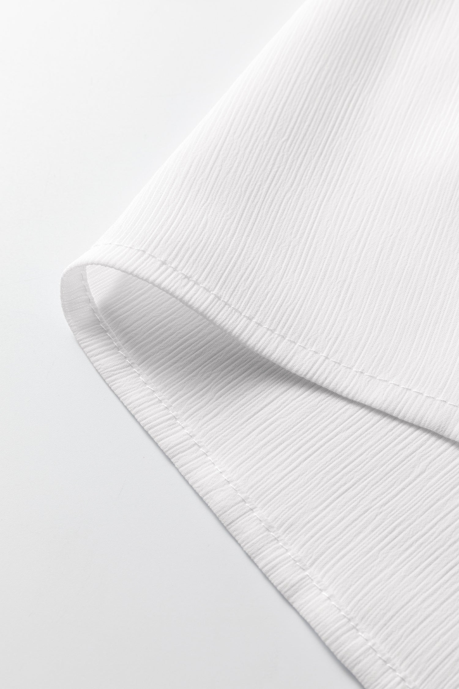 White Smocked Cuffs Semi Sheer Long Sleeve Dolman Blouse Dear-Lover Dropshipping