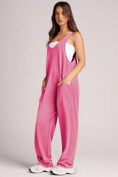 Wide Strap Jumpsuit with Pockets.