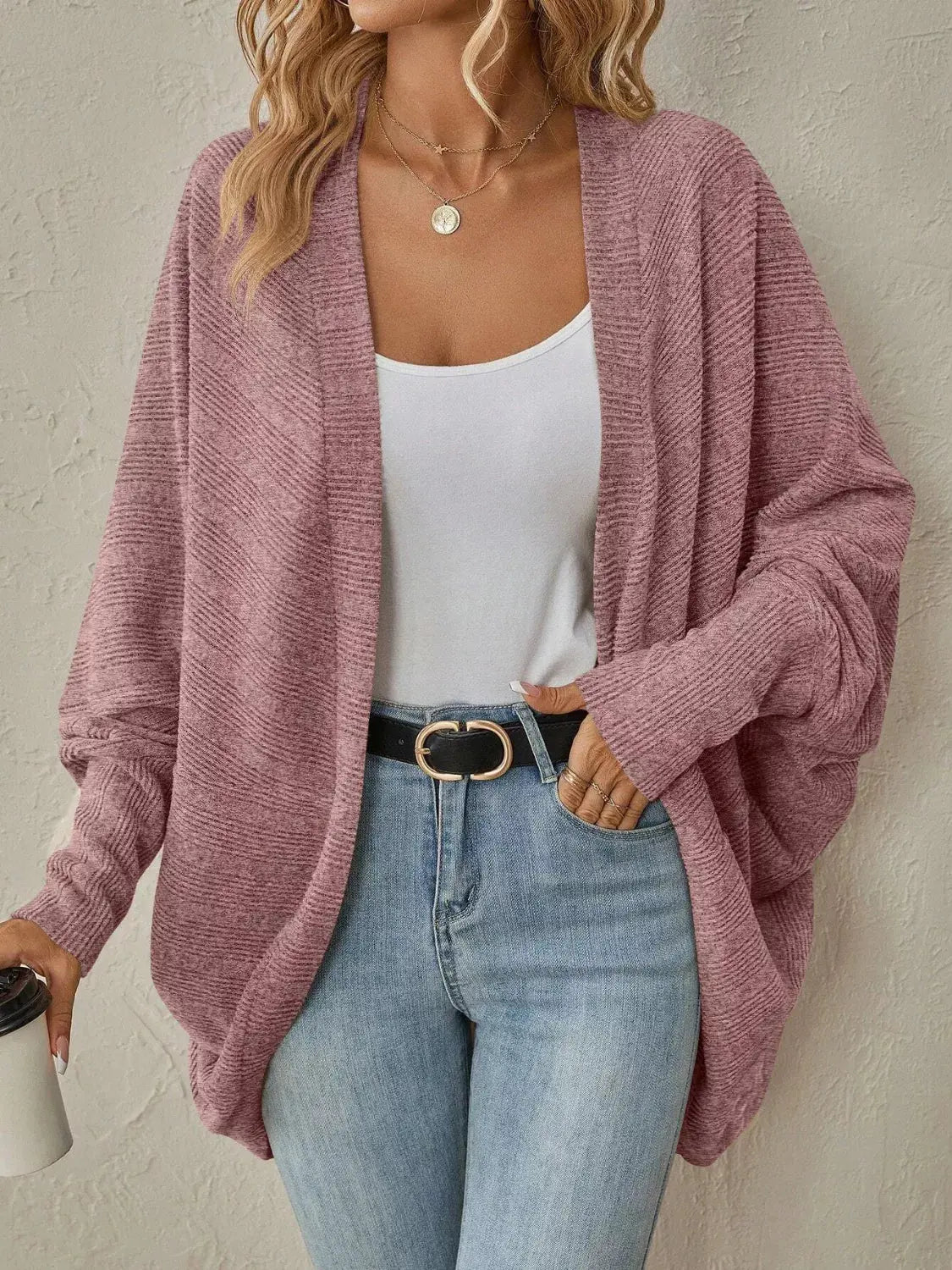 Casual Knit Open Front Cardigan Simply Love