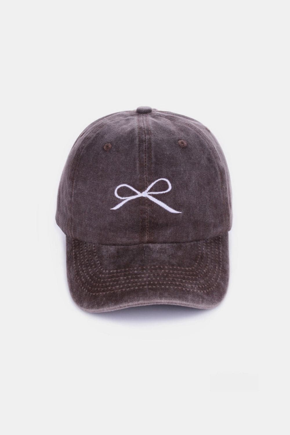 Zenana Bow Embroidered Washed Cotton Caps.