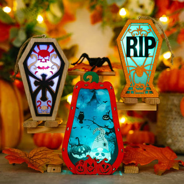 Colorful 2-piece light-up hanging decor set