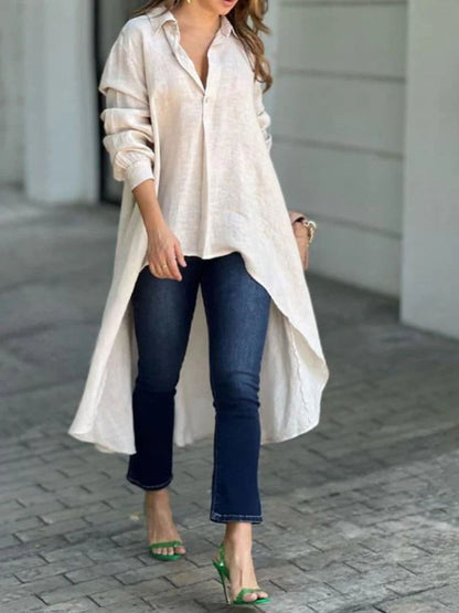 Chic high-low collared shirt