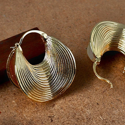 18K Gold-Plated Spiral Earrings.