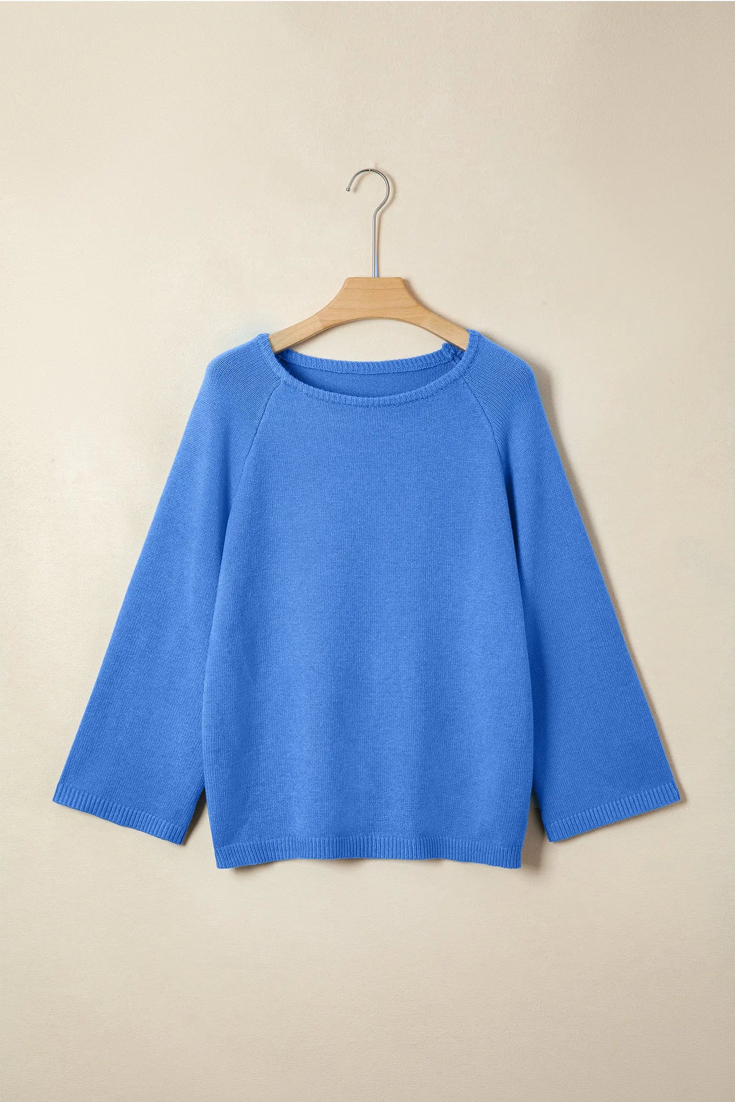 Sky Blue Knit Dolman Sleeve Bracelet Sweater Loose Fit Dear-Lover Dropshipping