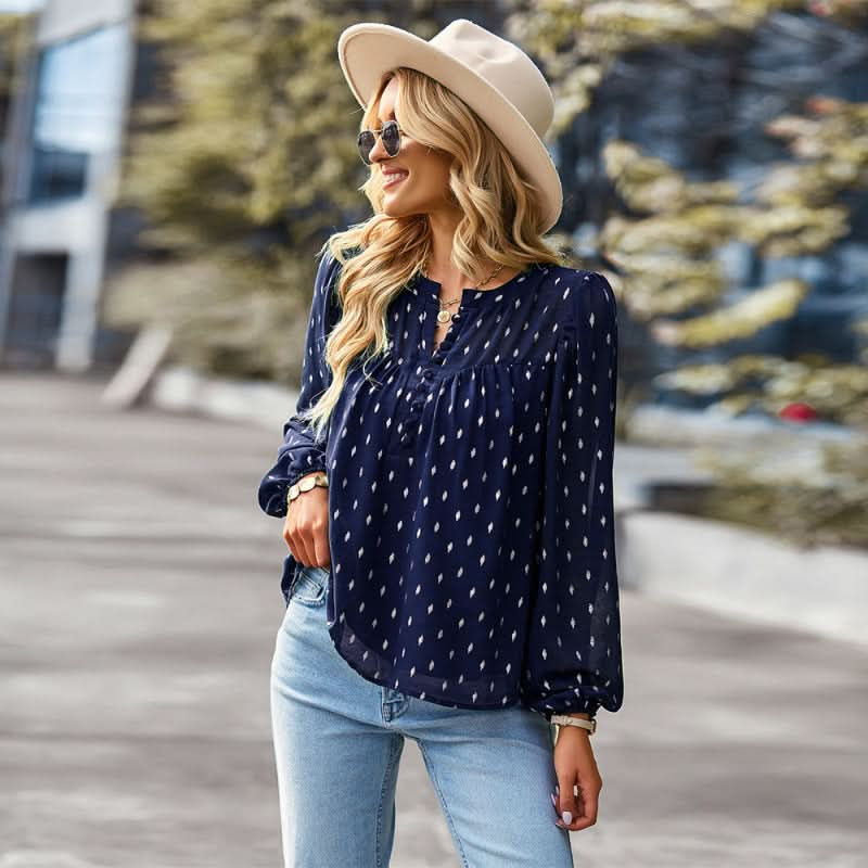 Elegant Chiffon Blouse - Long Sleeve