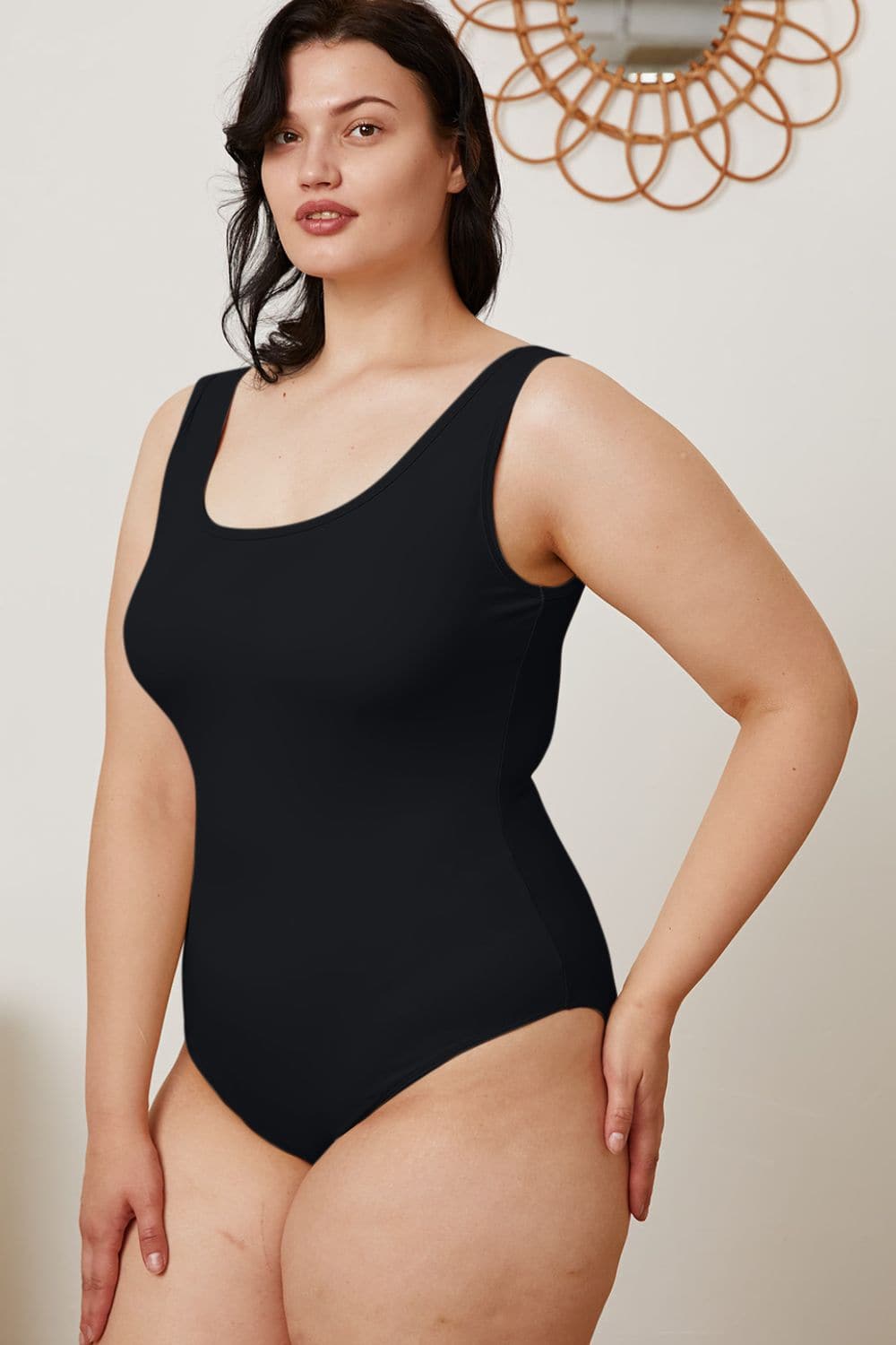 Basic Bae Full Size Square Neck Sleeveless Bodysuit.