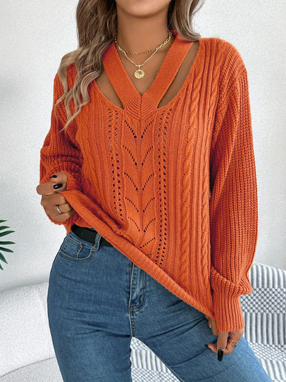 Chic v-neck long sleeve top