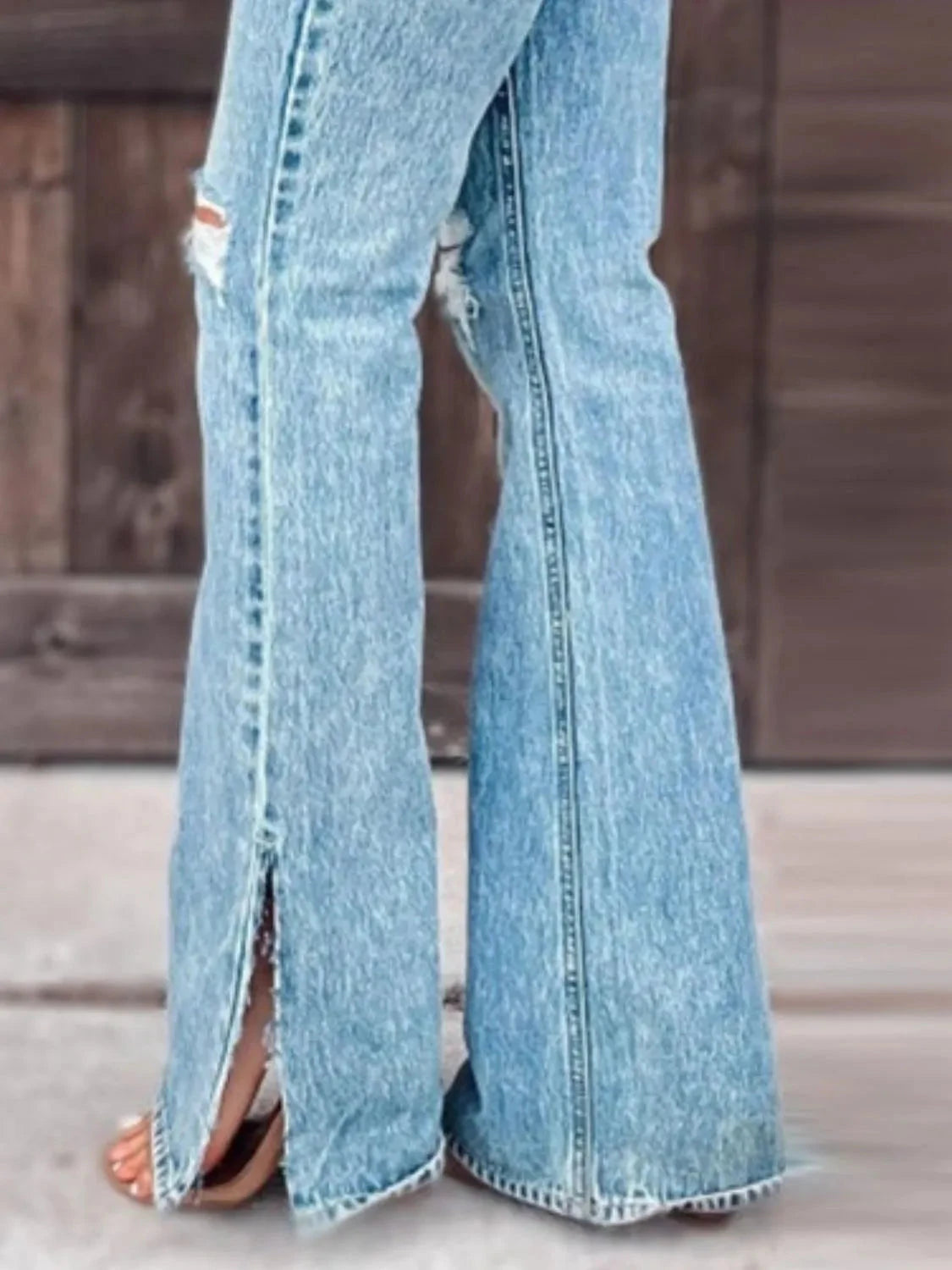 Max Slit Distressed Bootcut Jeans – Small to 2XL Coco’s Tee Boutique