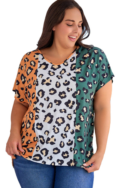 Vibrant yellow plus size leopard print tee for stylish comfort