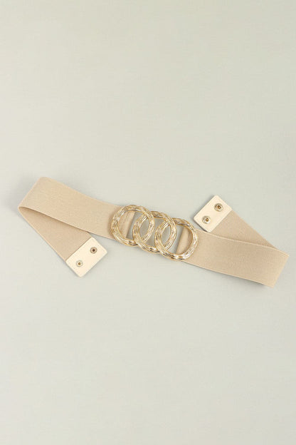 Zinc Alloy Buckle Elastic Wide Belt.