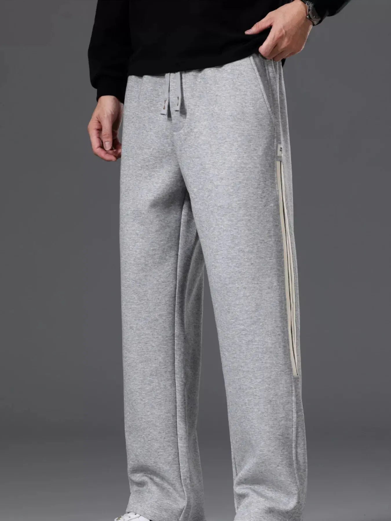 Men's Casual Striped Wide Leg Pants With Drawstring Pockets Simply Love