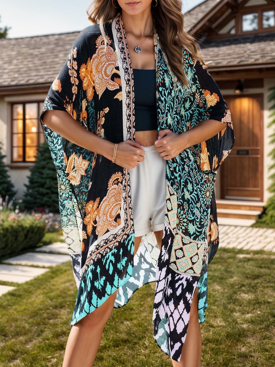 Printed Open Front Cover-Up.