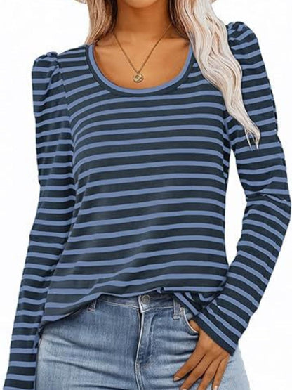 Stylish striped long sleeve tee for versatile fashion