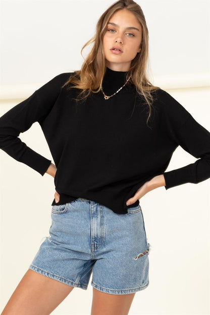 Cozy elegance high-neck sweater