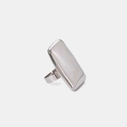 Stainless Steel Rectangle Adjustable Open Ring.