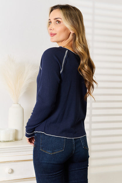 ShopBasicbae: Long Sleeve Round Neck Top
