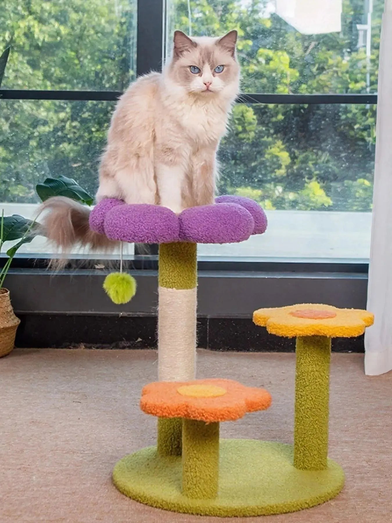 Flower Design Cat Tree with Scratching Post Simply Love