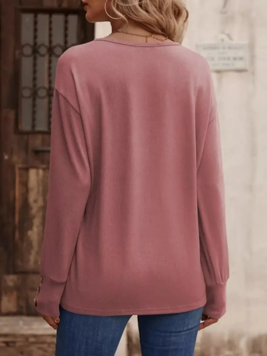 V-Neck Long Sleeve T-Shirt Simply Love