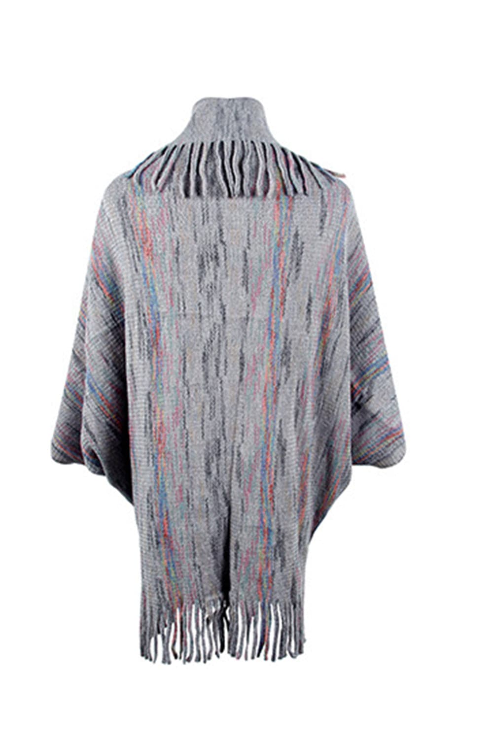 Fringe Detail Printed Poncho.