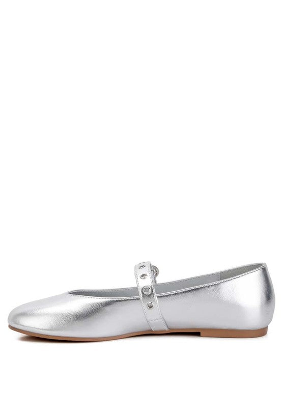 Callum metallic mary jane flats