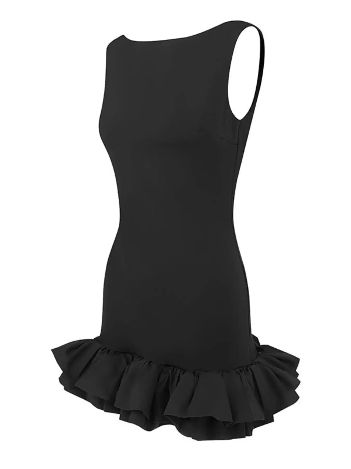 Ruffle Hem Sleeveless Mini Dress Simply Love