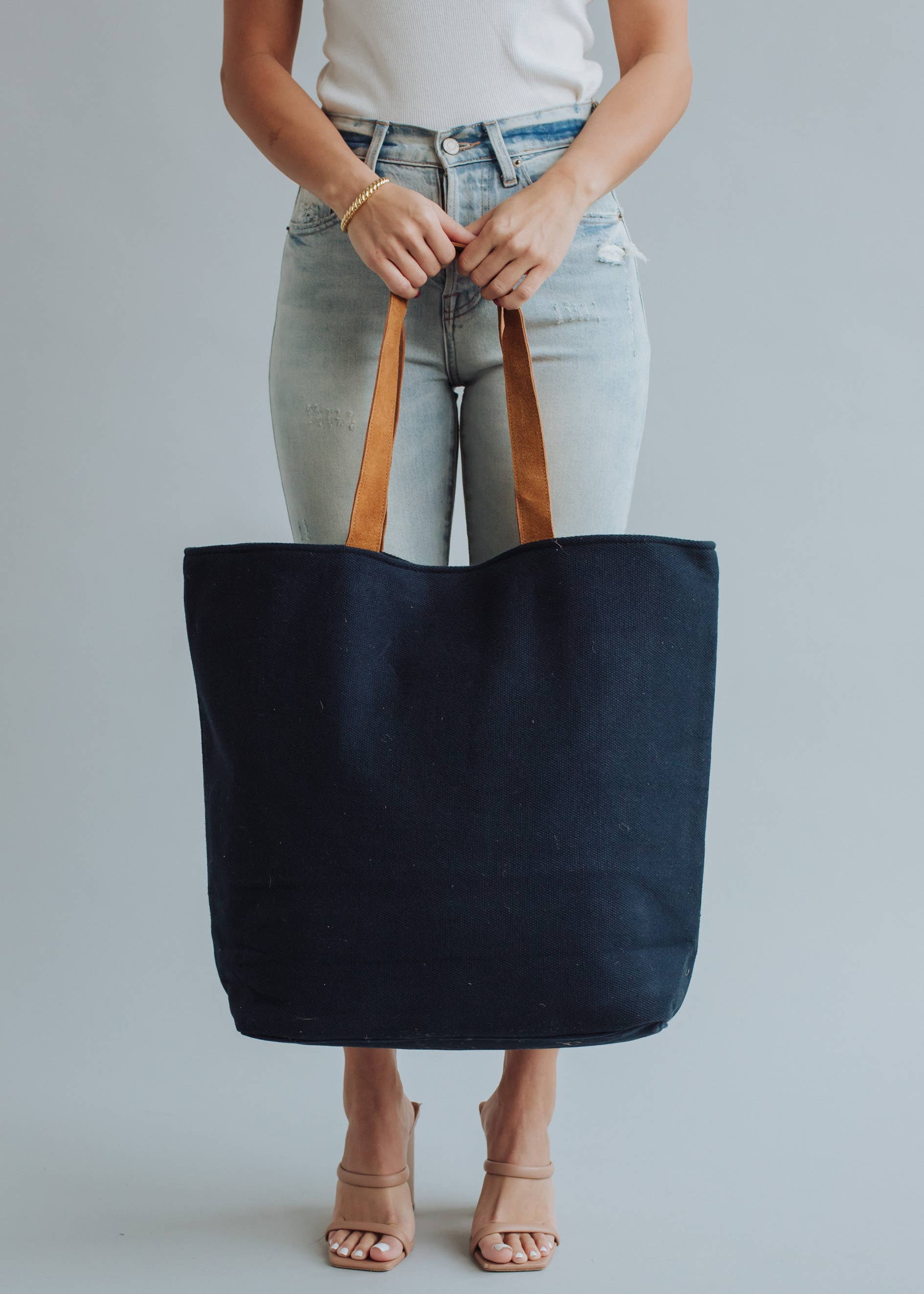 Navy Poolside Tote With Multicolor Poolside Quote Design Fitkitty Culture Athleisure Wear, Yoga Wear & Women's Clothing