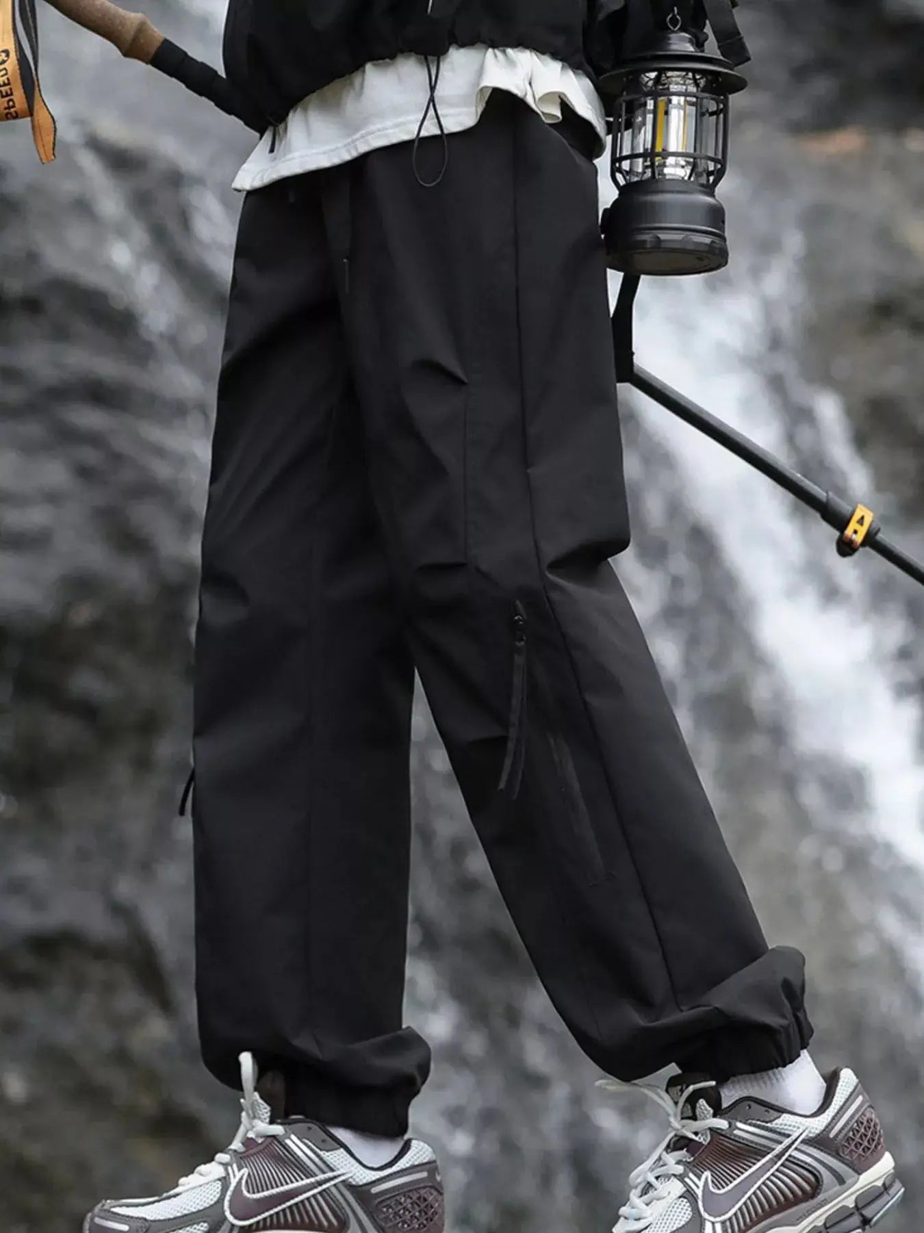 Men's Plus Size Cargo Pants with Zipper Pockets Simply Love
