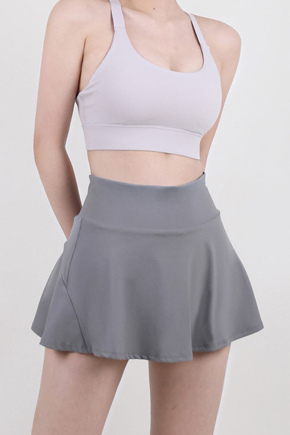 High Waist Pleated Active Skirt.