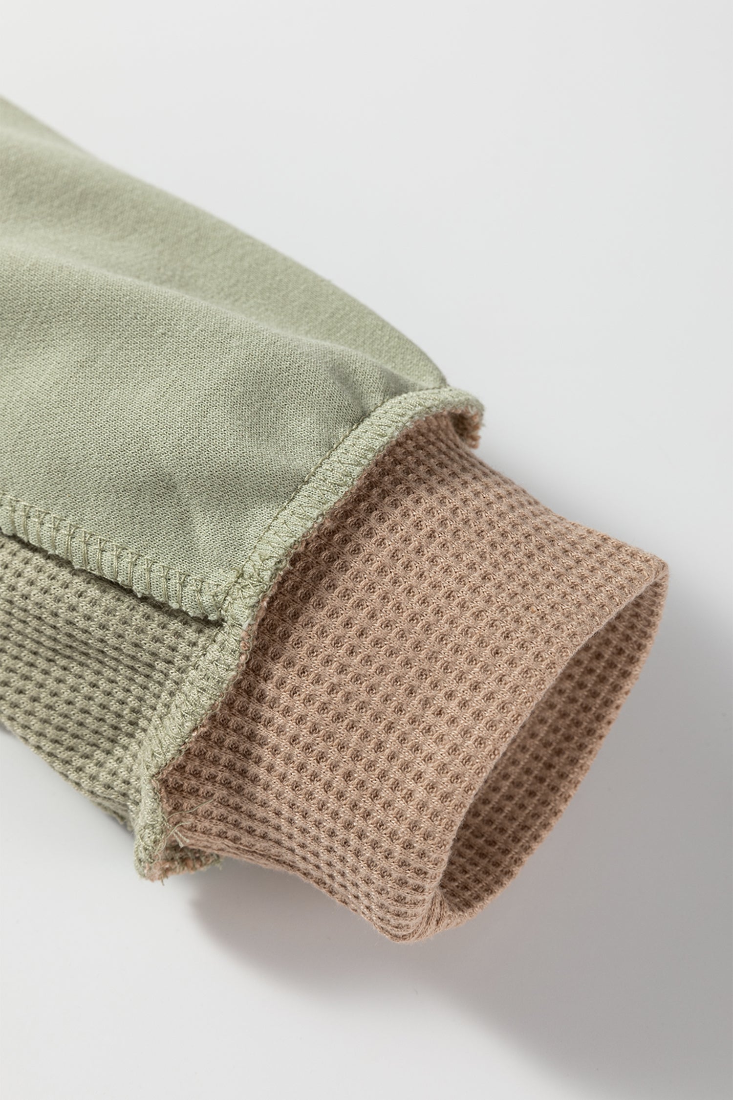 Dear-Lover Green Waffle Sweatshirt Women's Daily Oversized Patchwork Top Casual Fall Dear-Lover Dropshipping