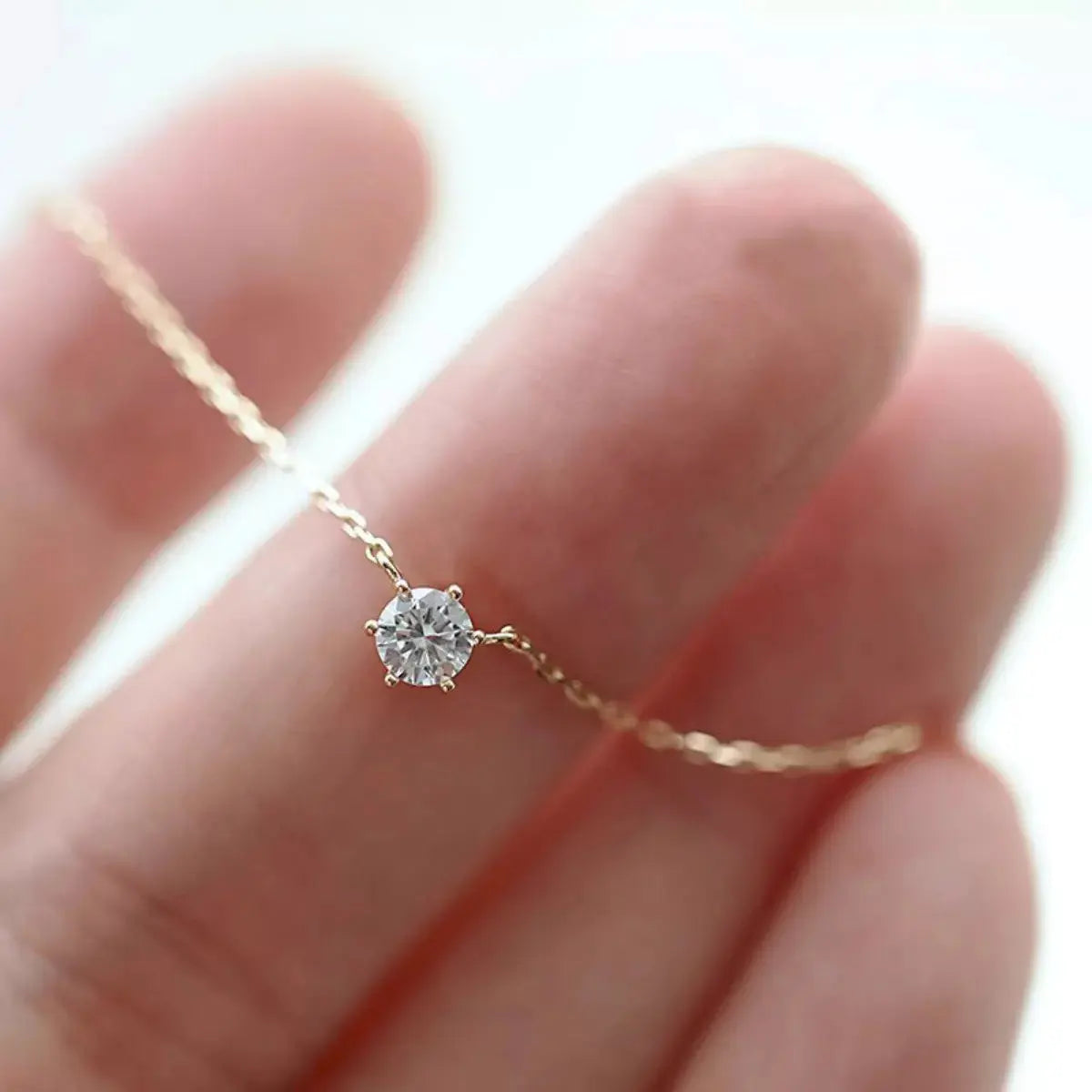 925 Sterling Silver Zircon Necklace Simply Love