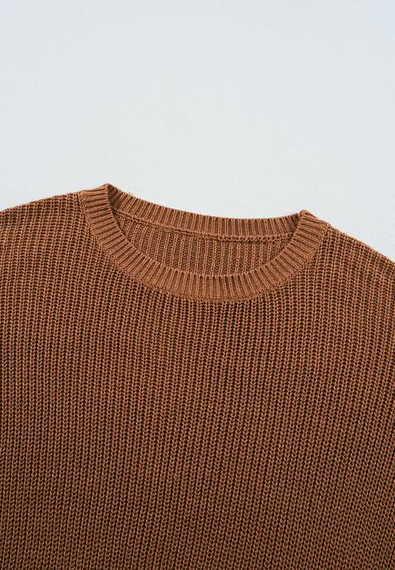 Pearl Detail Round Neck Long Sleeve Sweater