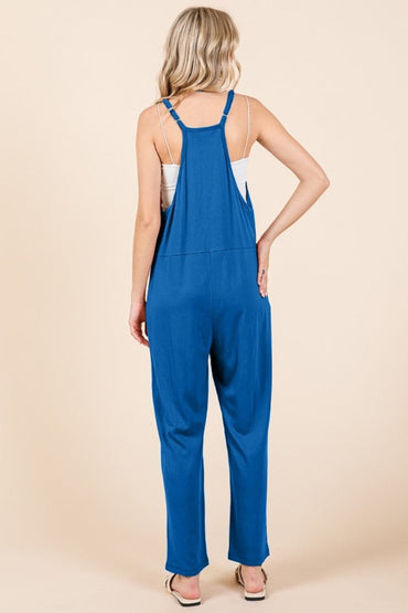 Culture Code Full Size Sleeveless Jumpsuit with Pockets.