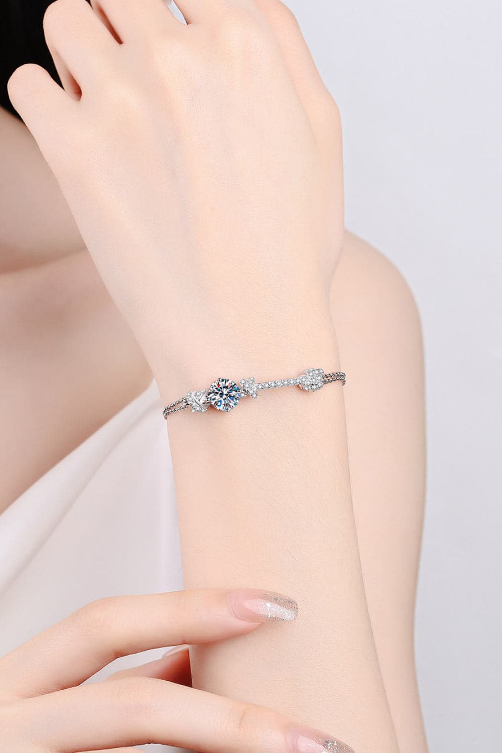 2 Carat Moissanite 925 Sterling Silver Bracelet.