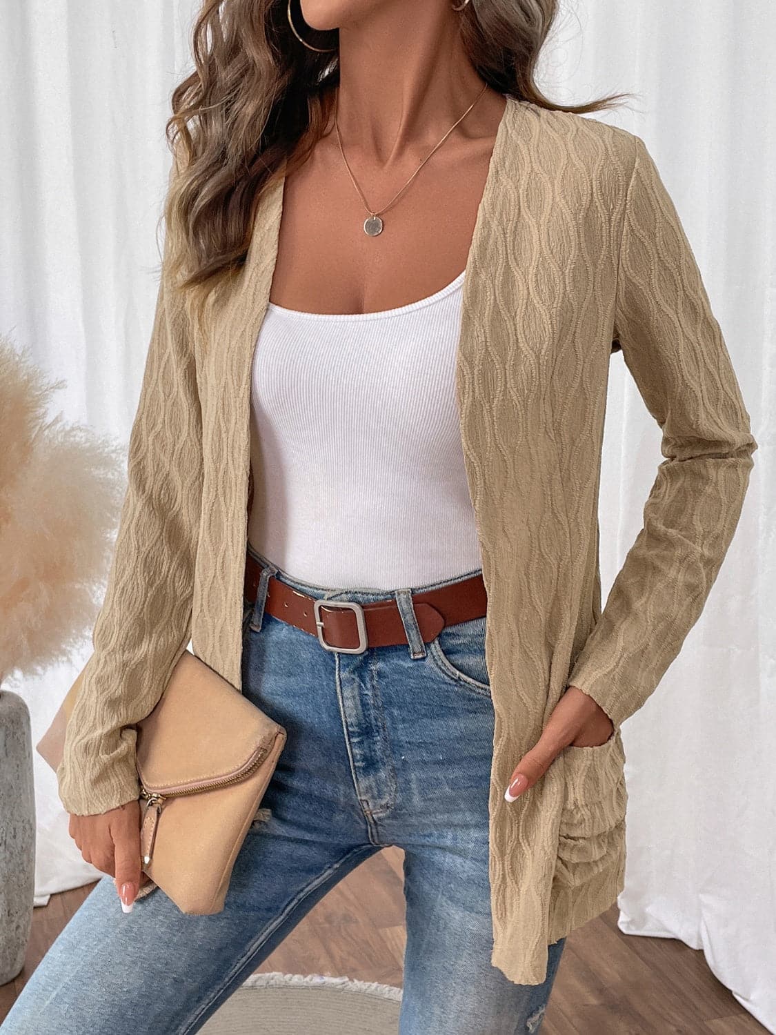 Chic cardigan with pockets, thin fit