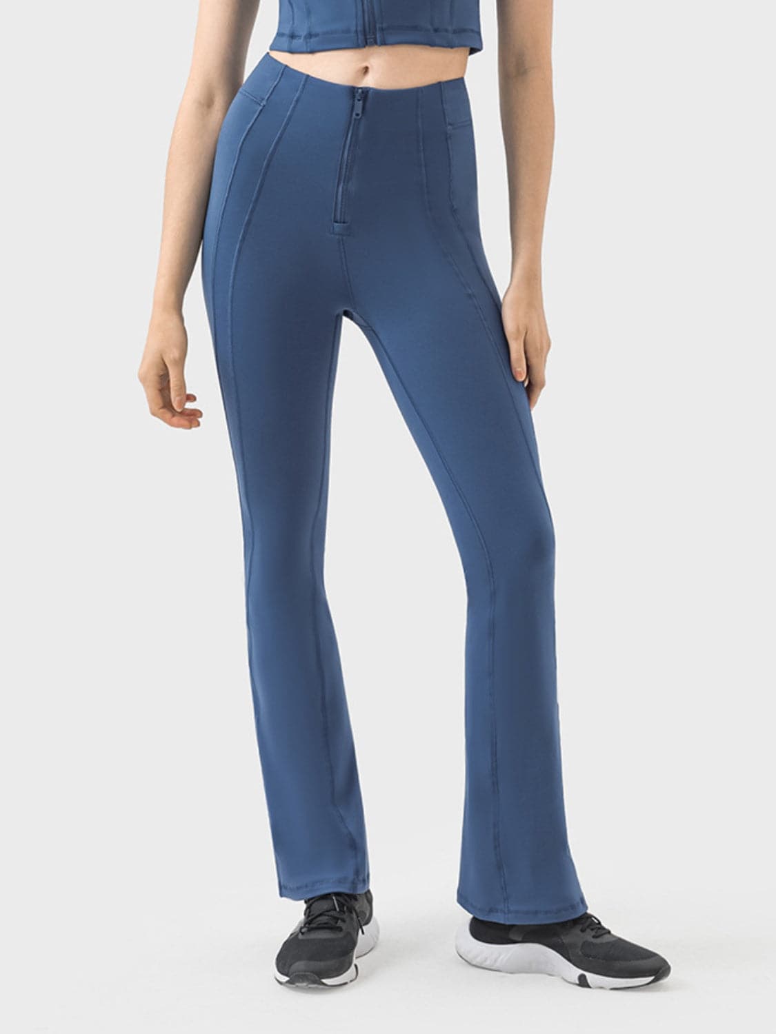 Zipper Detail High Waist Active Pants.