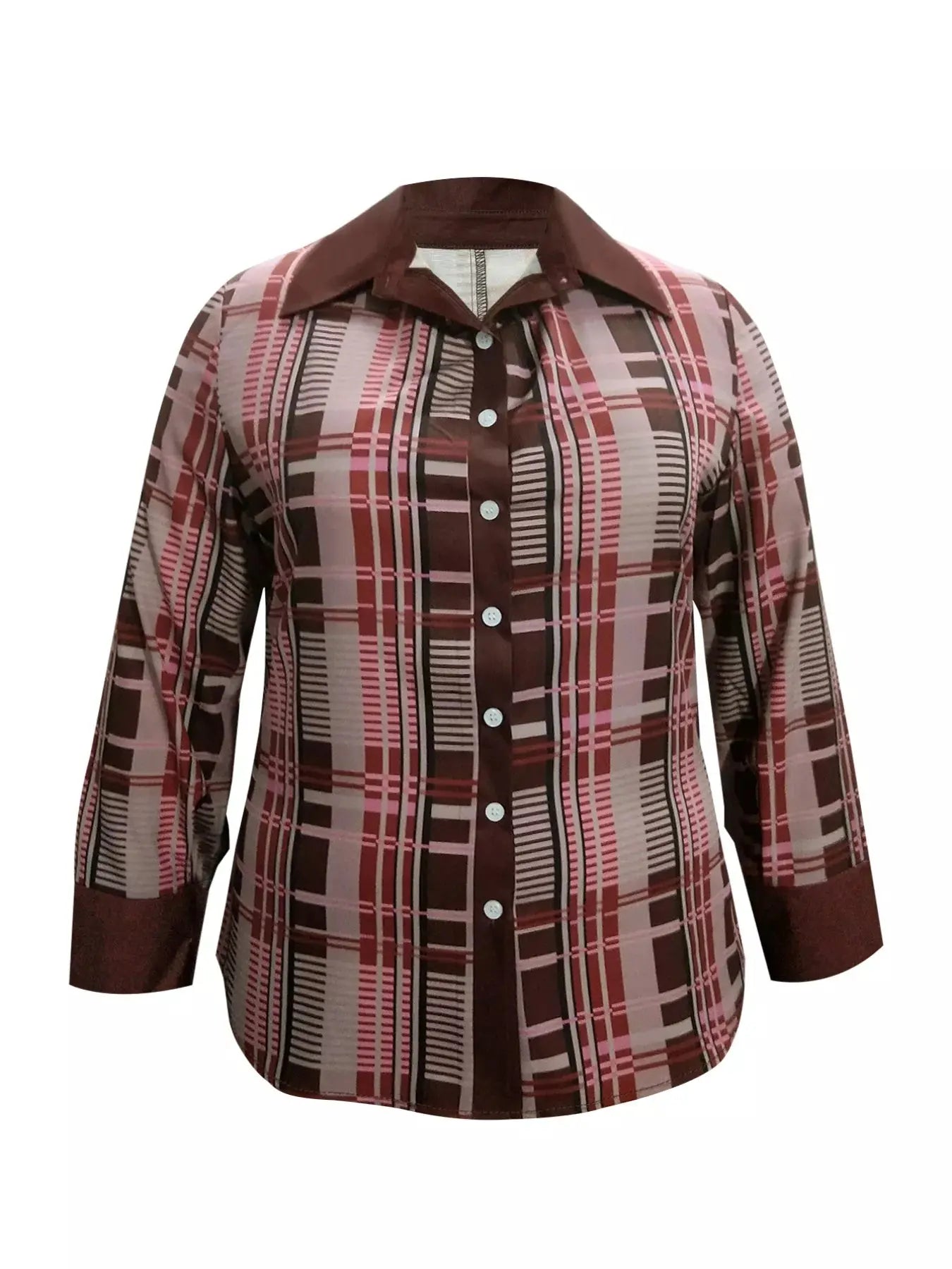 Plus Size Plaid Button-Down Shirt Simply Love